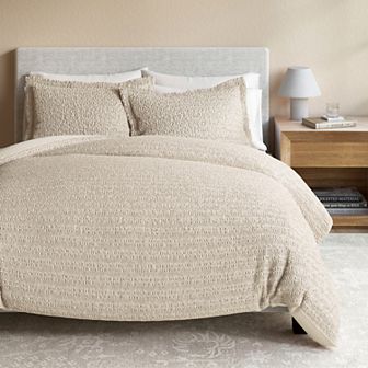 Madelinen® 100% Cotton Waffle Weave Textured Duvet Cover Set