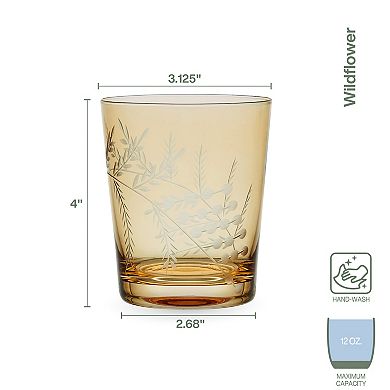 Fitz & Floyd Trestle 4-Piece 12-oz. Double Old Fashioned Glasses Set