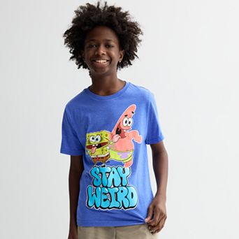 Boys 8-20 Nickelodeon Spongebob Squarepants And Patrick Stay Weird Graphic Tee