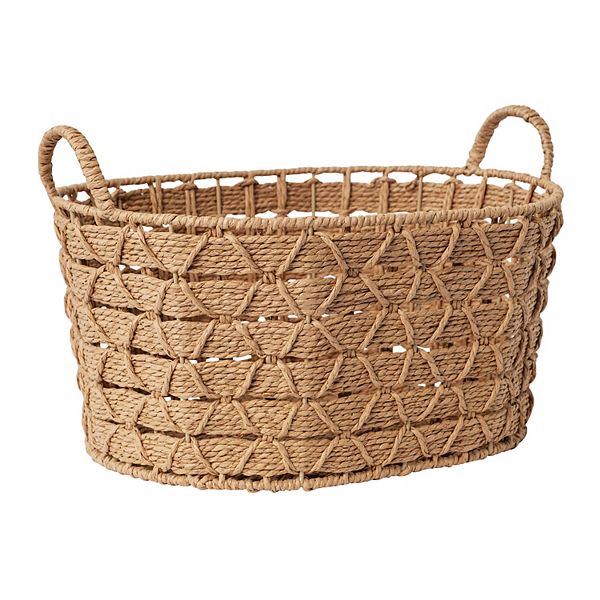 RGI Home Woven Paper Cord Small Decorative Storage Basket