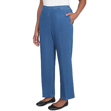 Petite Alfred Dunner Victoria Pull-On Short Length Denim Pants