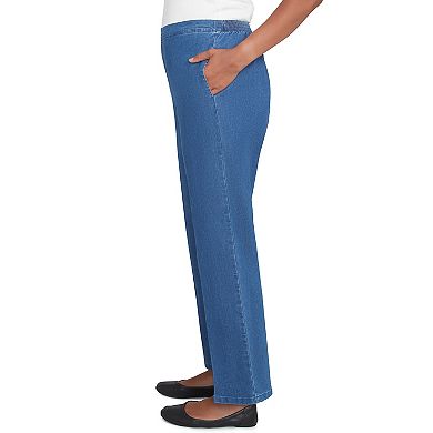 Petite Alfred Dunner Victoria Pull-On Short Length Denim Pants