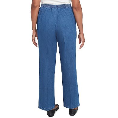 Petite Alfred Dunner Victoria Pull-On Short Length Denim Pants