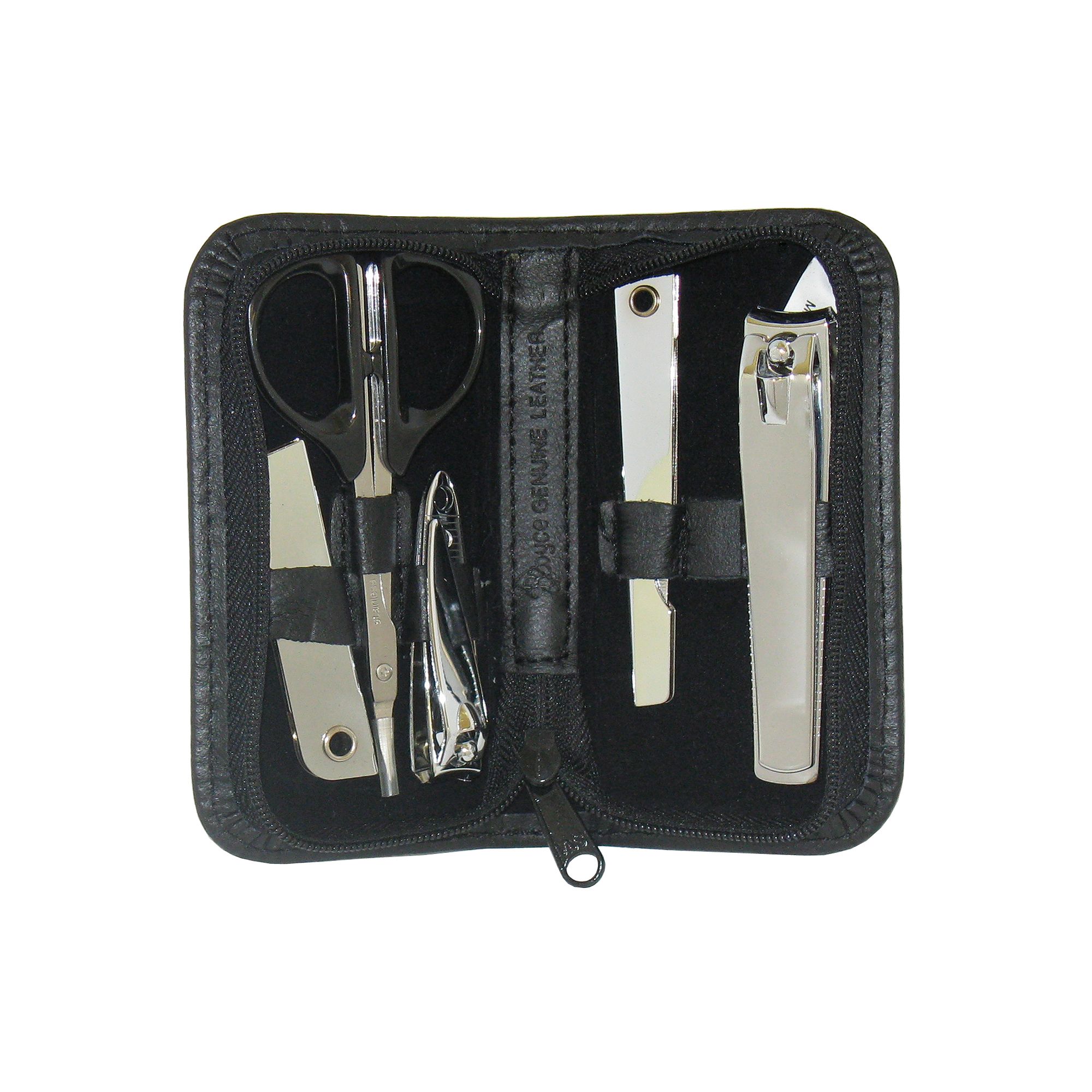 Royce Leather Deluxe Mini Manicure & Pedicure Set, Black