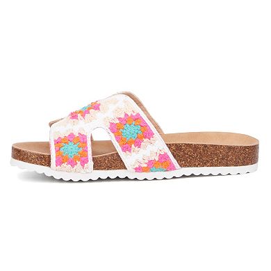 Olivia Miller Crochet Kids' Footbed Slide Sandals