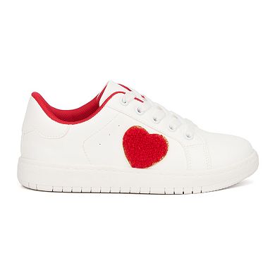 Olivia Miller Girls' Heart Sneakers