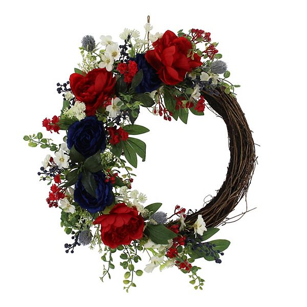 Celebrate Together™ Americana Asymmetrical Red, White, And Blue Floral Wreath - Multi