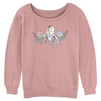 Disney's Alice In Wonderland Floral Gathering Juniors' Graphic Pullover