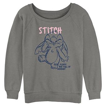 Disney's Lilo & Stitch Cute Fluffy And Full Of Mischief Stitch Juniors' Graphic Pullover