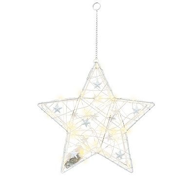Celebrate Together Americana LED Small White Star Hanging Decor