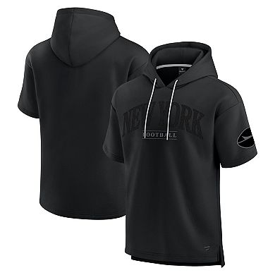 Unisex Fanatics Black New York Jets Elements Ready Short Sleeve Pullover Hoodie