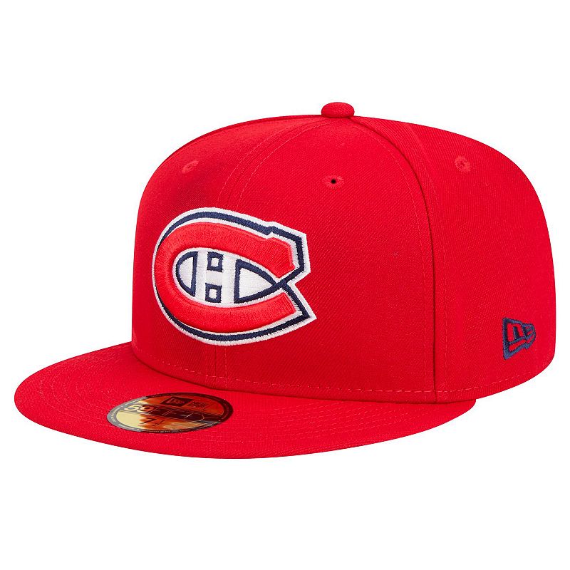 Men's New Era Red Montreal Canadiens Core 59FIFTY Fitted Hat, Size: 8, Cnd Blue