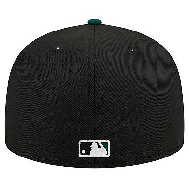 Men's New Era Black Oakland Athletics Shadow Stitch 59FIFTY Fitted Hat