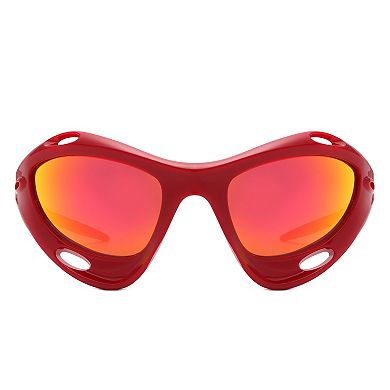 Geometric Wrap Around Chunky Square Sport Sunglasses