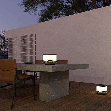 Ozarke Sun Glow Solar Outdoor Light Weather-Resistant Outdoor Floor Lamp with IP65 Rating