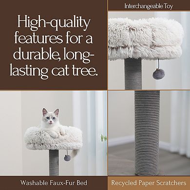 Petpals Mid-century Curved Cat Tree - 41"h, 4 Level, Medium, Cullen