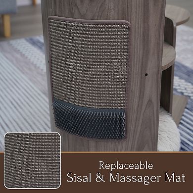 Petpals Mid-century Curved Cat Tree - 41"h, 4 Level, Medium, Cullen