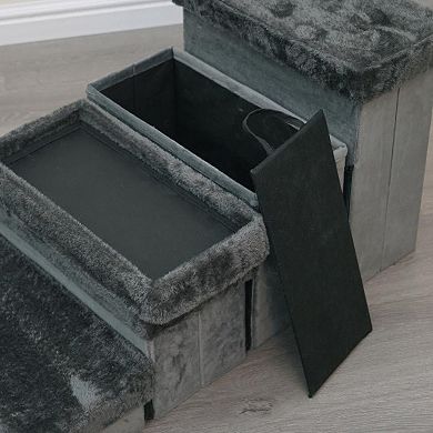 Petpals Senior Mobility Aid Pet Stairs - 17"h, 4 Level, Medium, Charcoal