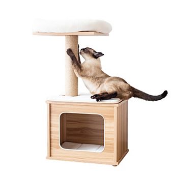 Catry Cat Tree - With Perch & Natural Jute Scratcher (cedar)