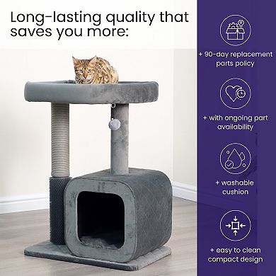 Catry Modern Apartment-sized Cat Tree - 30", 2 Level, Medium, Eclipse