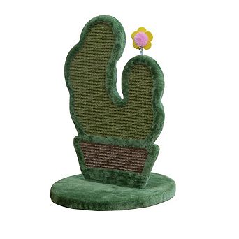 Petpals Natural Compostable Sisal Cactus-shaped Cat Scratcher - 18"h, Natural Sisal, Small, Saguaro