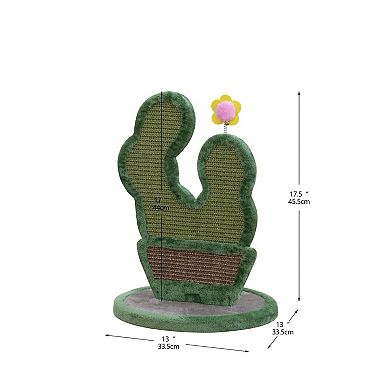 Petpals Natural Compostable Sisal Cactus-shaped Cat Scratcher - 18"h, Natural Sisal, Small, Saguaro