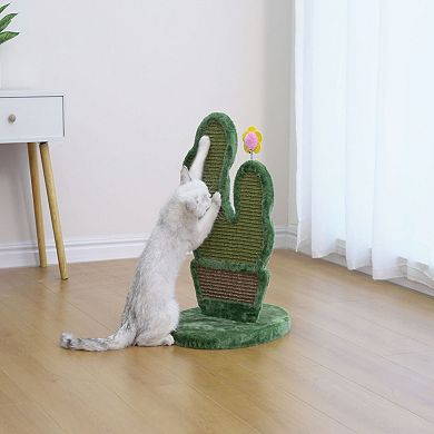 Petpals Natural Compostable Sisal Cactus-shaped Cat Scratcher - 18"h, Natural Sisal, Small, Saguaro
