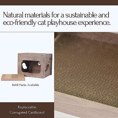 Petpals Contemporary Minimalist Design Cat House - 14"h, Replaceable, Medium, Jodie