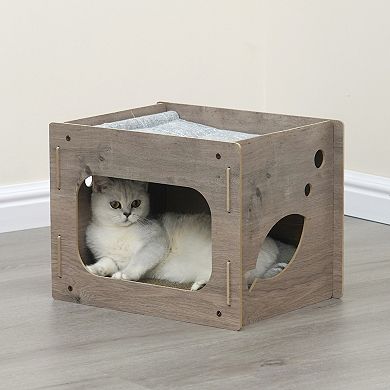 Petpals Contemporary Minimalist Design Cat House - 14"h, Replaceable, Medium, Jodie