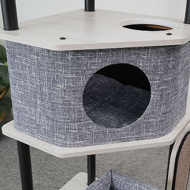 Petpals Minimalistic Steel Cat Tree - 54"h, 5 Level, Large, Grayson