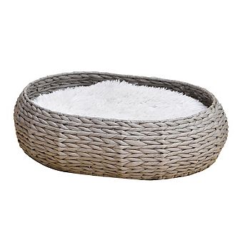 Petpals Natural Handwoven Cat Bed - 4.5"h, Recycled Paper, Small, Buttercup