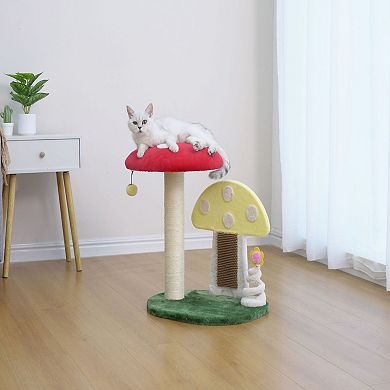 Petpals Apartment-sized Magical Mushroom Cat Perch - 20"h, 2 Level, Medium, Moultrie