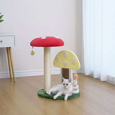 Petpals Apartment-sized Magical Mushroom Cat Perch - 20"h, 2 Level, Medium, Moultrie