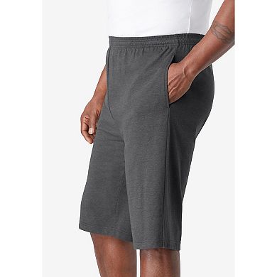 KingSize Men's Big & Tall Lightweight Longer Length Jersey Shorts 3-Pack