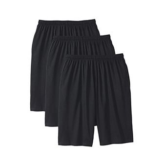 KingSize Men's Big & Tall Lightweight Longer Length Jersey Shorts 3-Pack