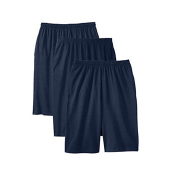 KingSize Men's Big & Tall Lightweight Longer Length Jersey Shorts 3-Pack