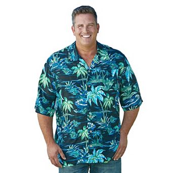 KingSize Men's Big & Tall Printed Camp Shirt