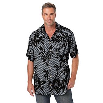 KingSize Men's Big & Tall Printed Camp Shirt