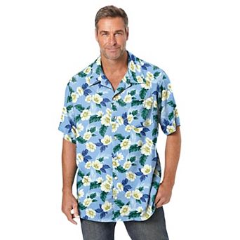 KingSize Men's Big & Tall Printed Camp Shirt