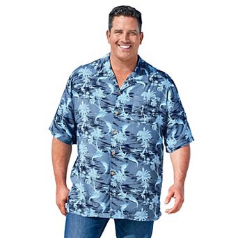 KingSize Men's Big & Tall Printed Camp Shirt