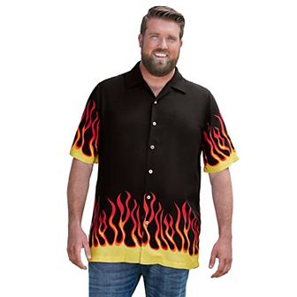 KingSize Men's Big & Tall Printed Camp Shirt