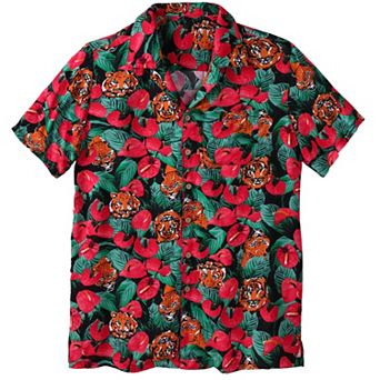KingSize Men's Big & Tall Printed Camp Shirt