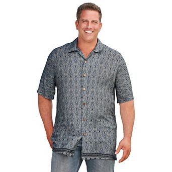 KingSize Men's Big & Tall Printed Camp Shirt