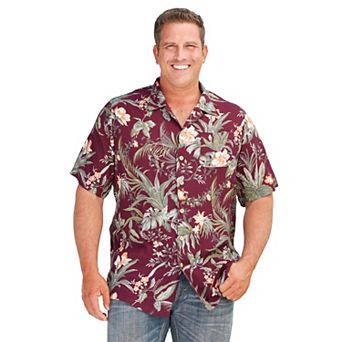KingSize Men's Big & Tall Printed Camp Shirt