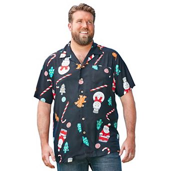 KingSize Men's Big & Tall Printed Camp Shirt