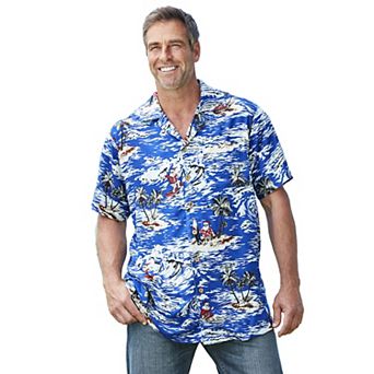 KingSize Men's Big & Tall Printed Camp Shirt