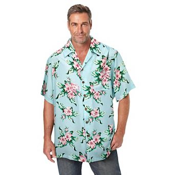 KingSize Men's Big & Tall Printed Camp Shirt