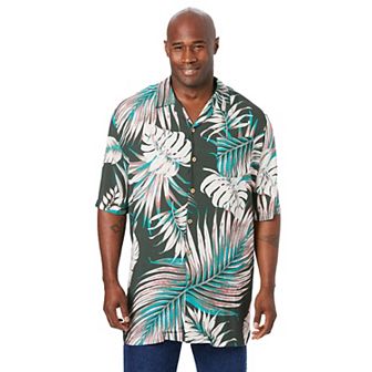 KingSize Men's Big & Tall Printed Camp Shirt