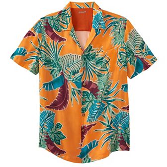 KingSize Men's Big & Tall Printed Camp Shirt