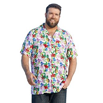 KingSize Men's Big & Tall Printed Camp Shirt